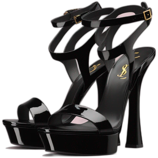 Ysl heel sandal TRIBUTE PLATFORM SANDAL black PATENT LEATHER emoji