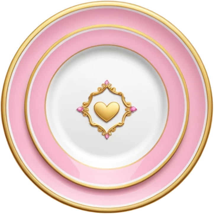A luxurious plate with pink accents and elegant details,  emoji
