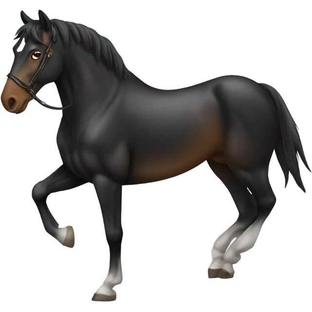 Caballo negro relinchando emoji
