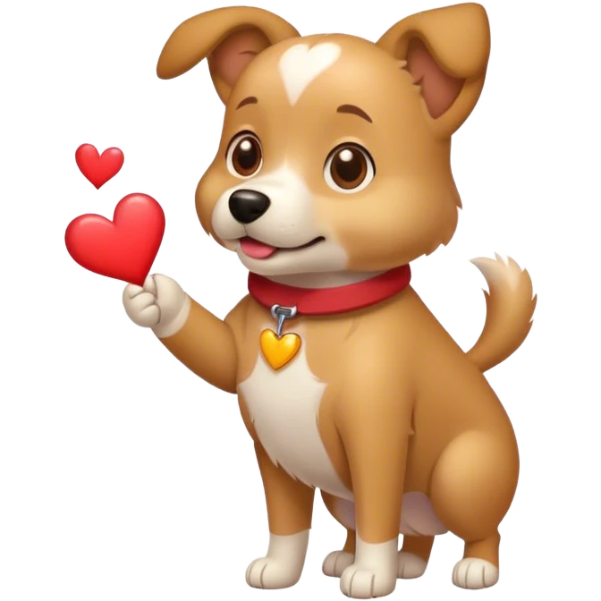 Dog giving hearts emoji
