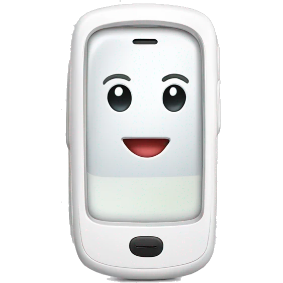 Cute white cell Phone on call emoji