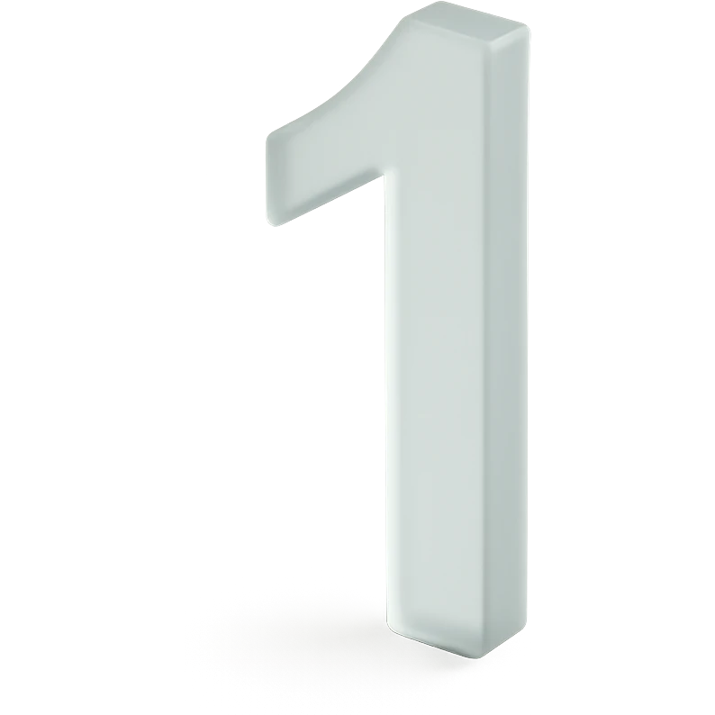 The number 1 in a thin font emoji