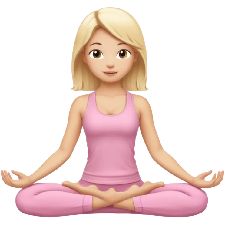 blonde yoga girl light pink clothes n emoji