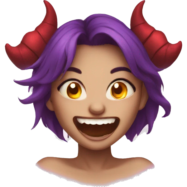 Demon girl laught emoji