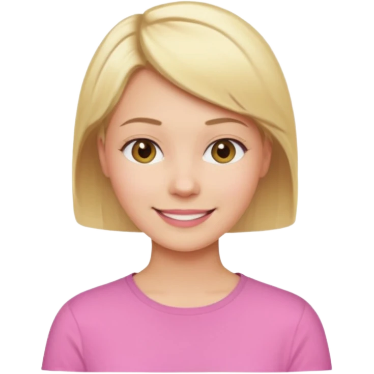 blonde woman short hair and pink shirt emoji