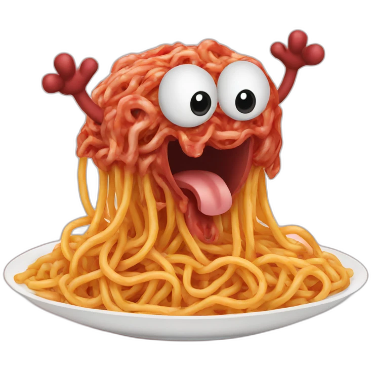 meat spaghetti flying monster emoji