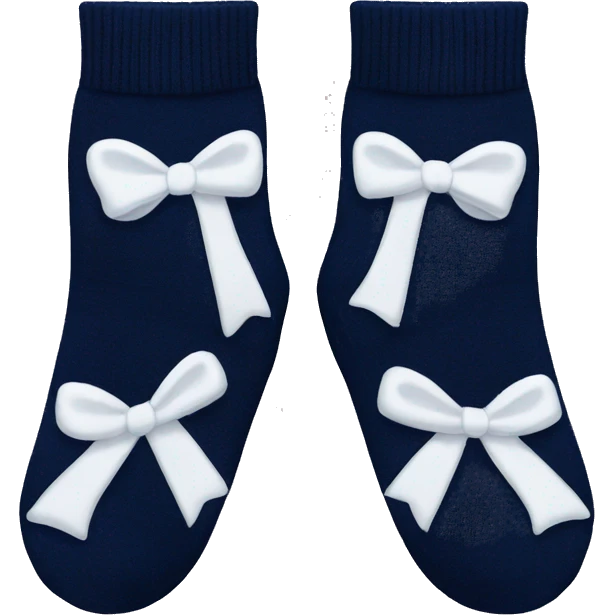 Navy blue socks with white bow  emoji