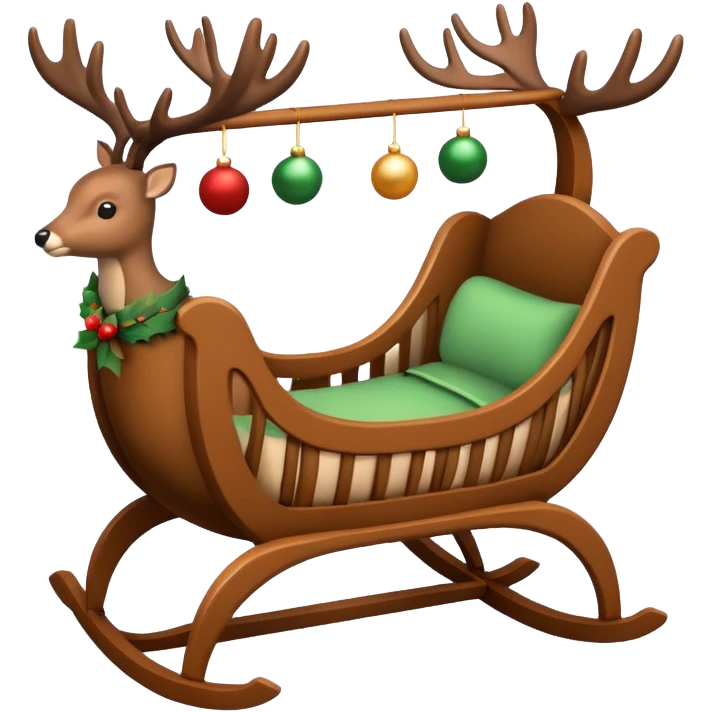 noel cradle with deer emoji
