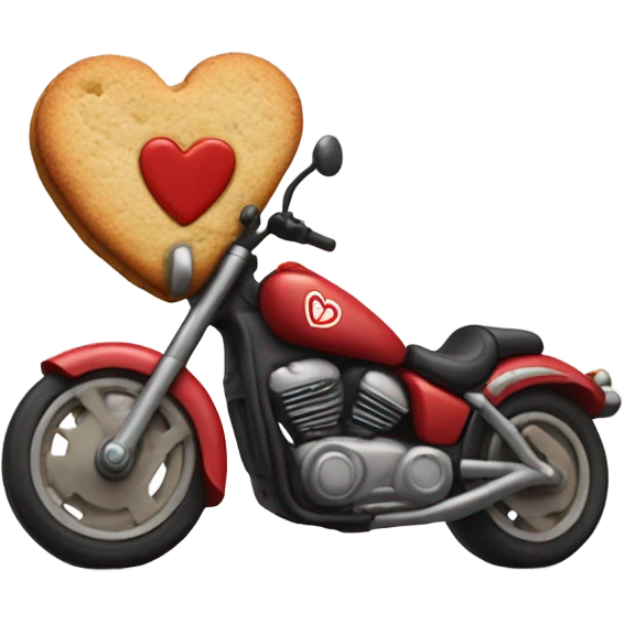 cookie heart with motorcycle  emoji