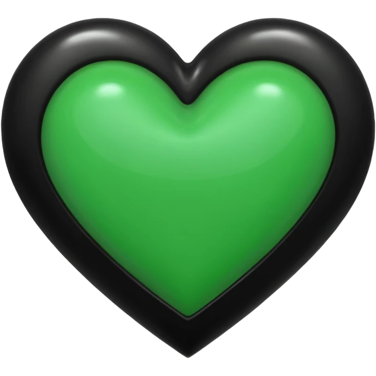 A green heart and black heart mixed together so black on one side and green on the other side emoji