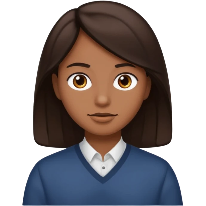 Cabelo castanhos escuro emoji