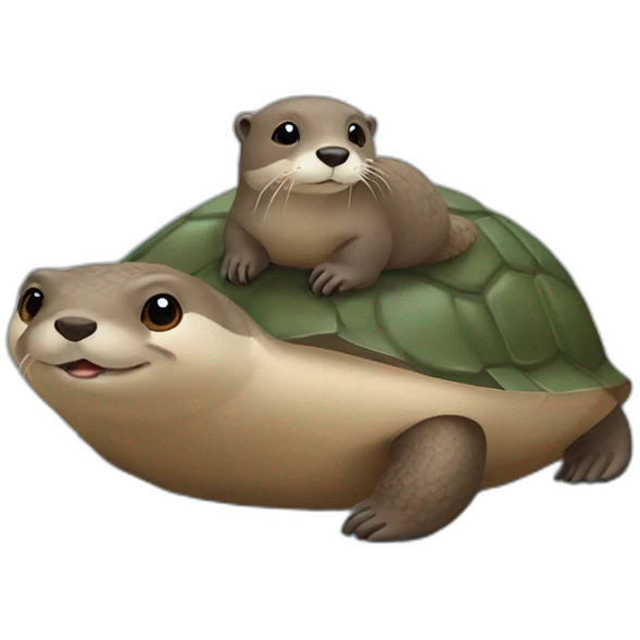Loutre sur tortue  emoji
