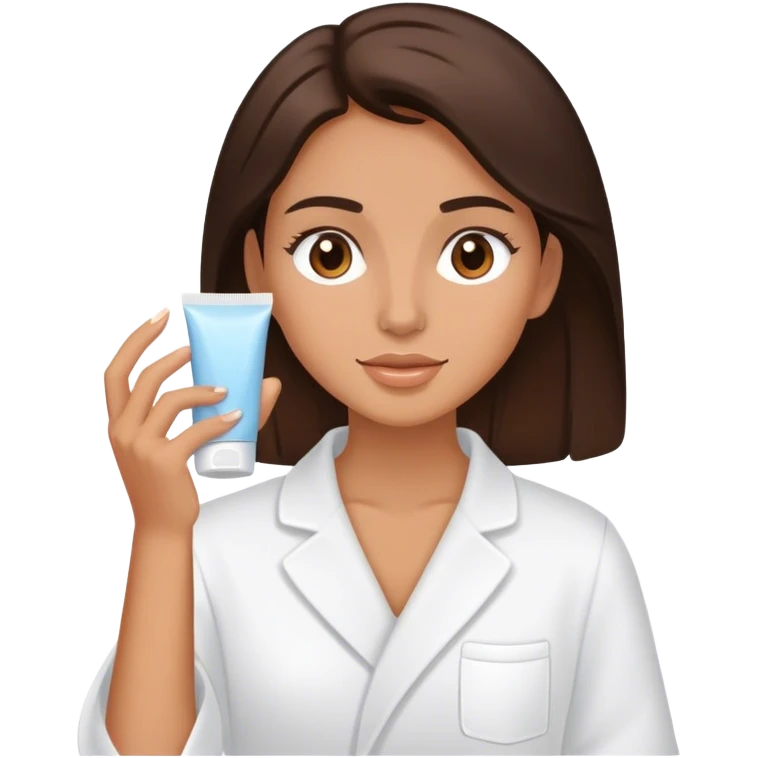 Brunette girl skincare routine emoji