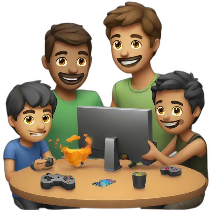Man gaming with friends emoji