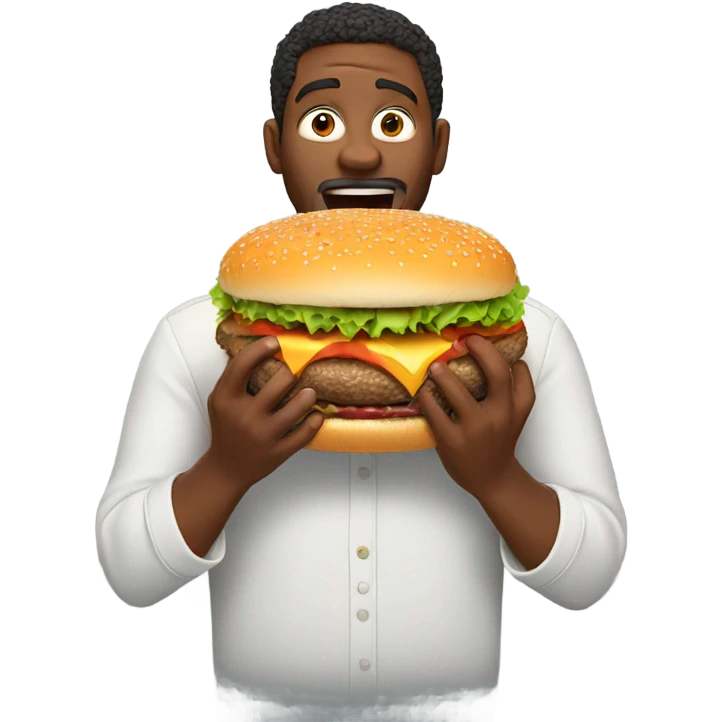 man eating burger emoji