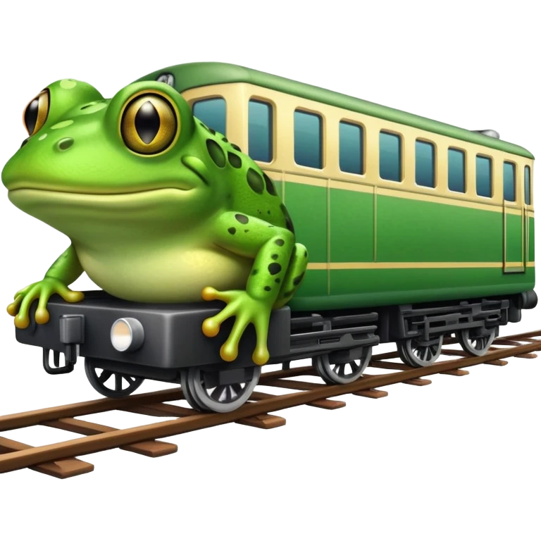 Frog on a train  emoji