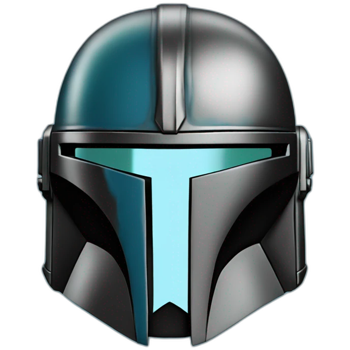 mandalorian helmet in blue and black emoji