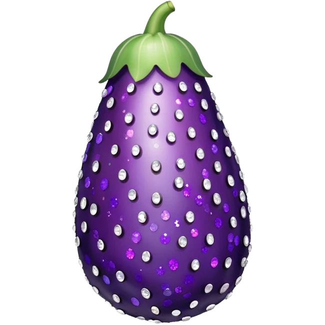 Bedazzled eggplant covered in multicolored rhinestones and sequins emoji