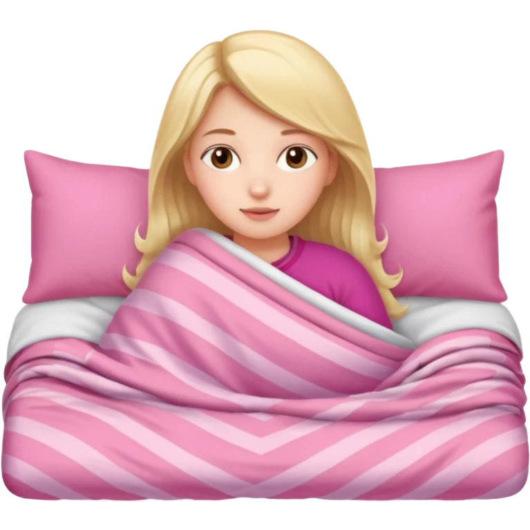 girl laying in a pink bed emoji