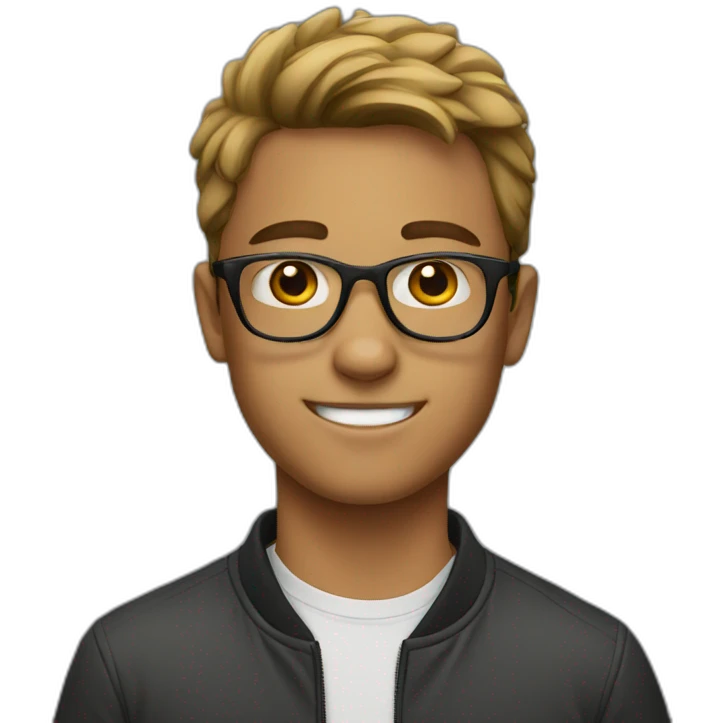 young guy with glasses emoji
