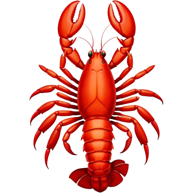 bright red lobster with big claws emoji