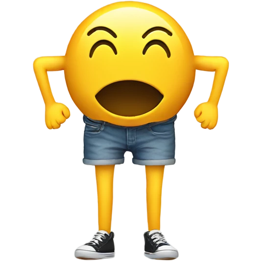 Smiley face having legs in the front emoji