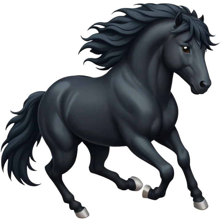 black stallion running pose emoji