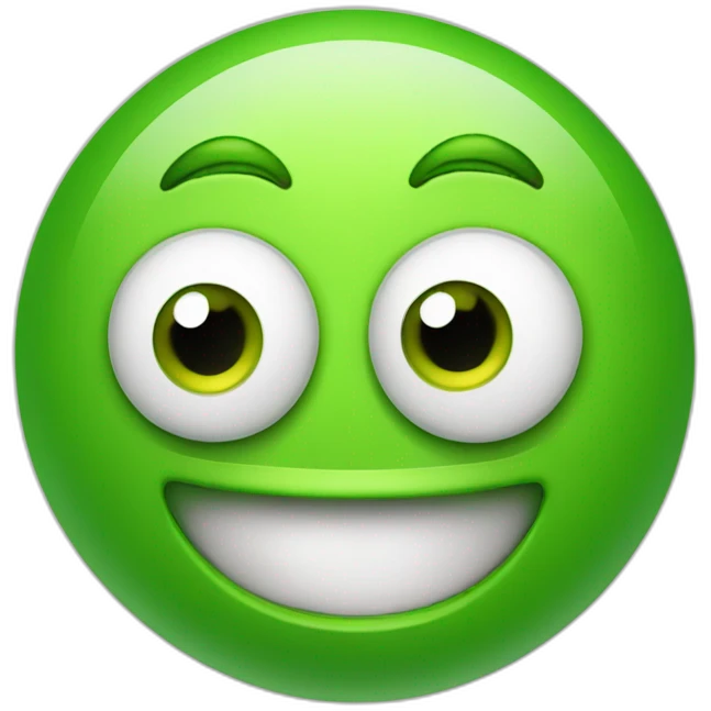 a green smiley shoked with big round eyes and mouth wide open emoji