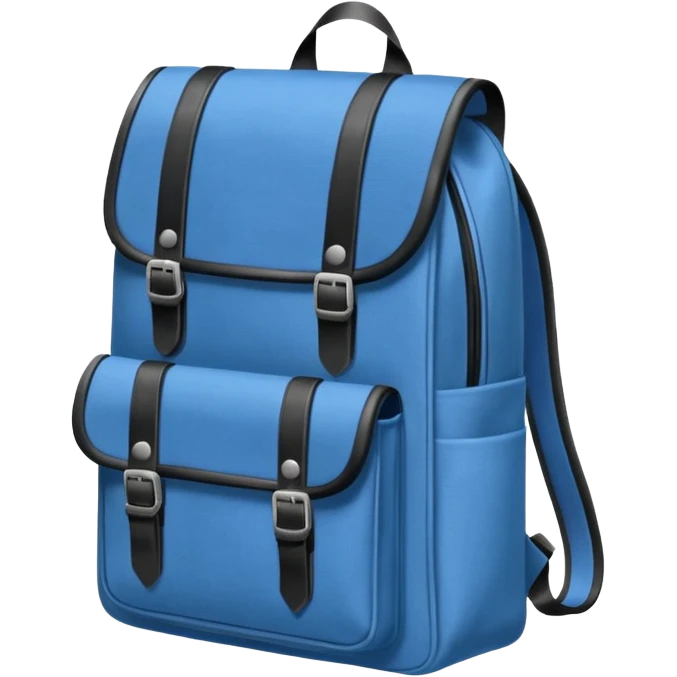 blue school bag and notebook pen emoji