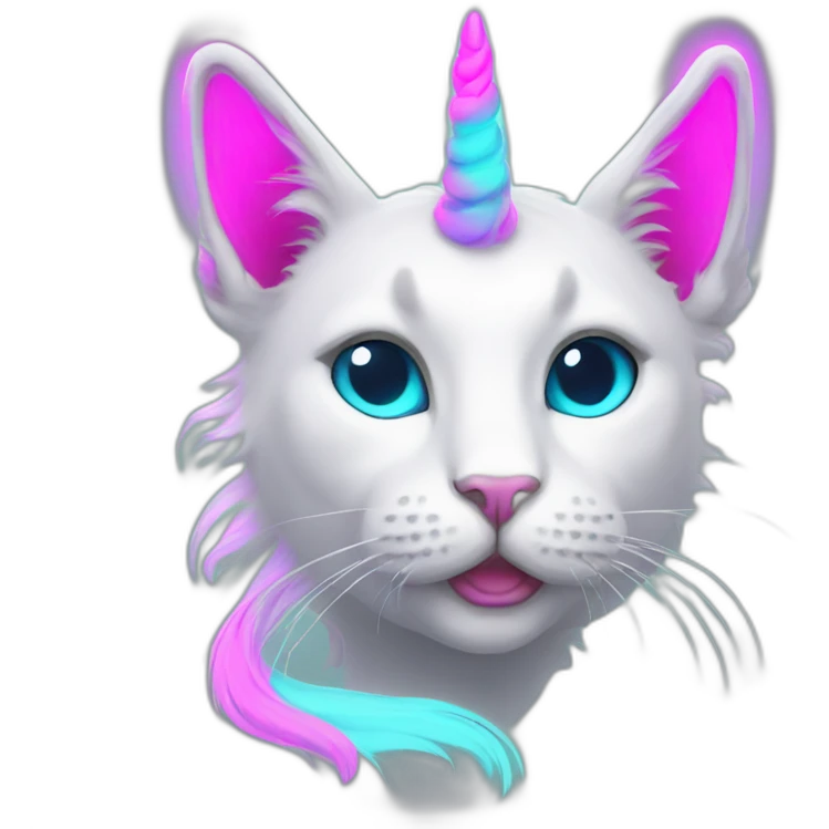 unicorn cat neon emoji