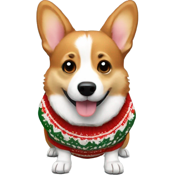 Corgi wearing a christmas sweater  emoji