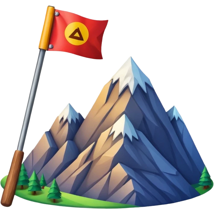 Flag of a mountain and a hammer emoji