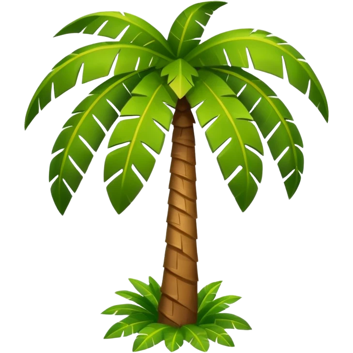 Palm Tree: flat body toony leafs emoji