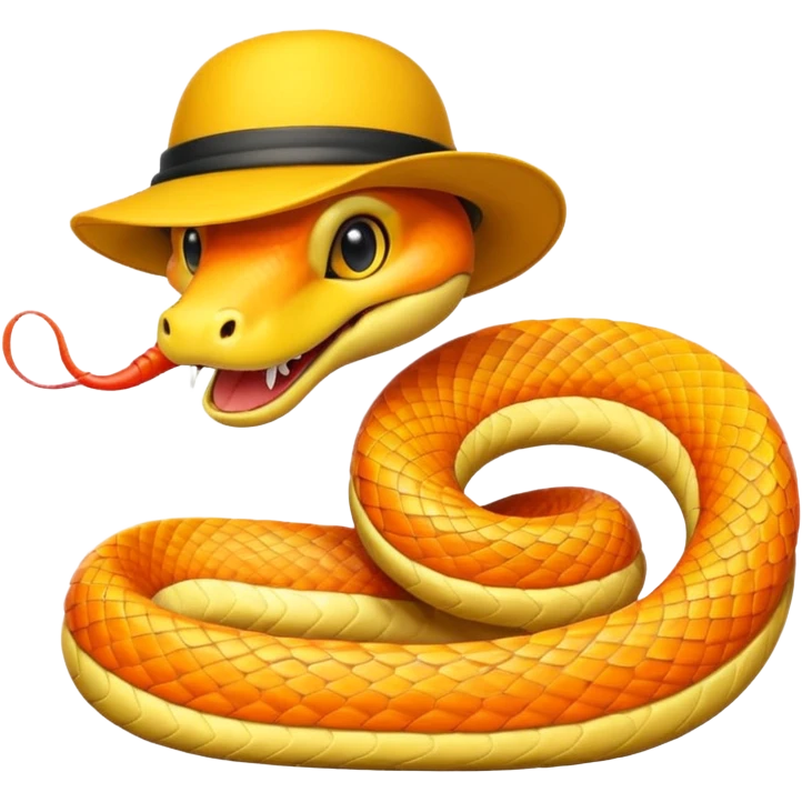orange snake with yellow hat emoji