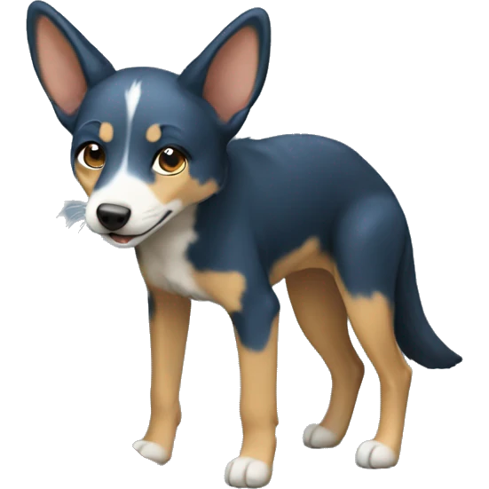 Blue healer digging emoji