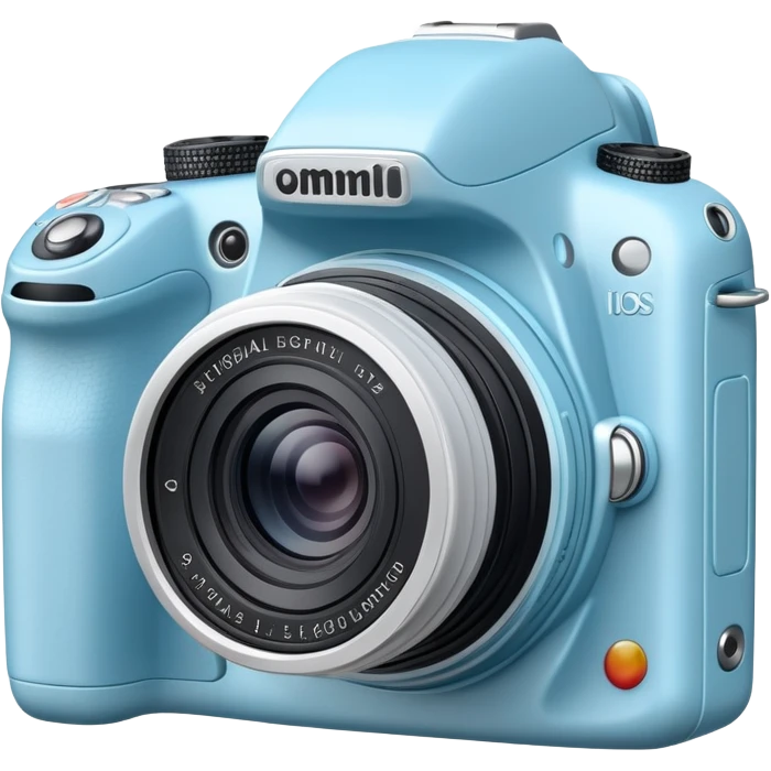 Huge light blue digital camera emoji