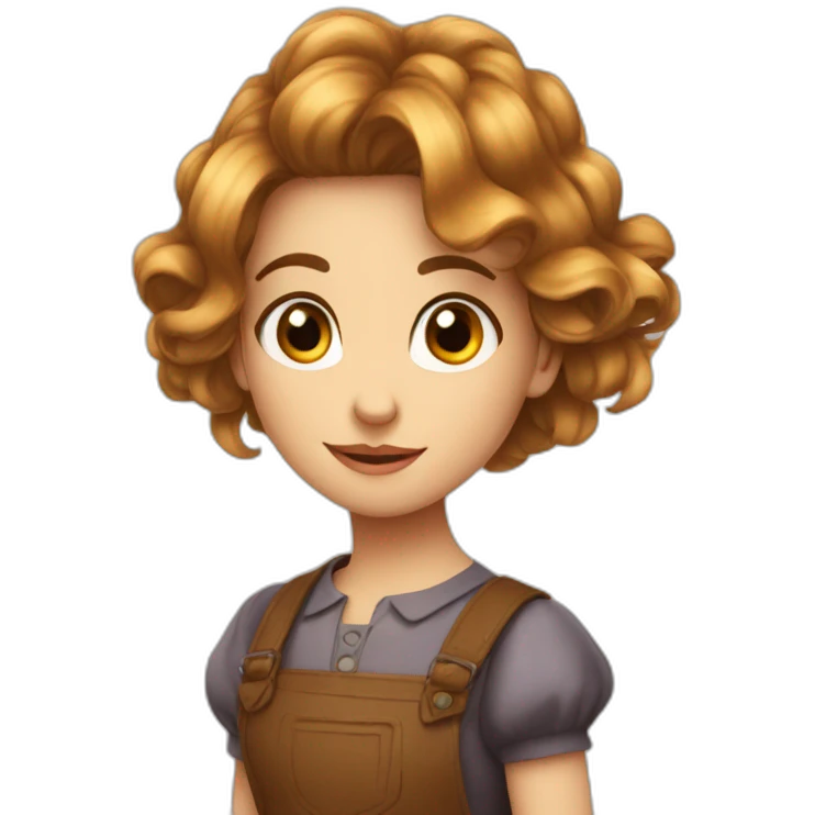 Alice  avec les cheveux et les yeux marrons  emoji