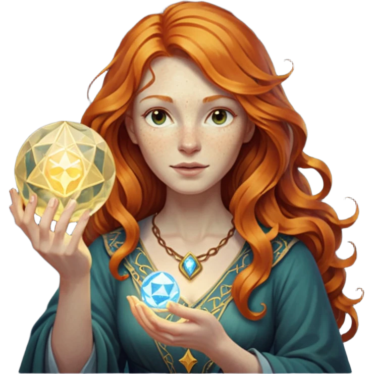 fantasy magic tarot card low poly ginger emoji
