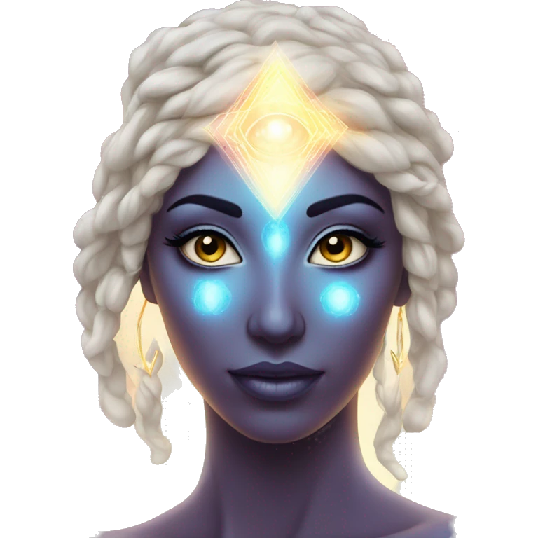Pleiadian radiant glowing diva woman female third eye emoji