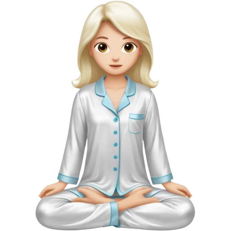 realistic only white silk pajama set   emoji