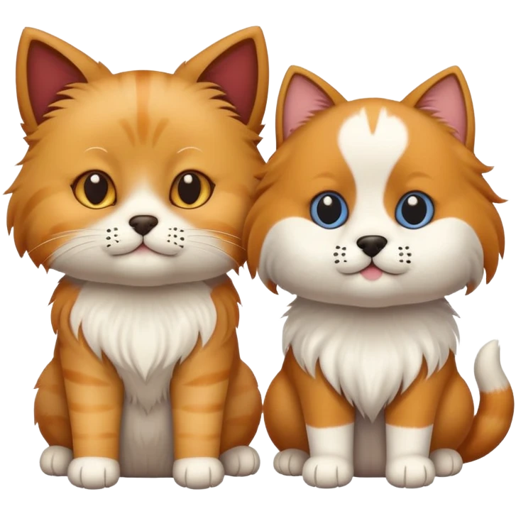 кошка и собака emoji