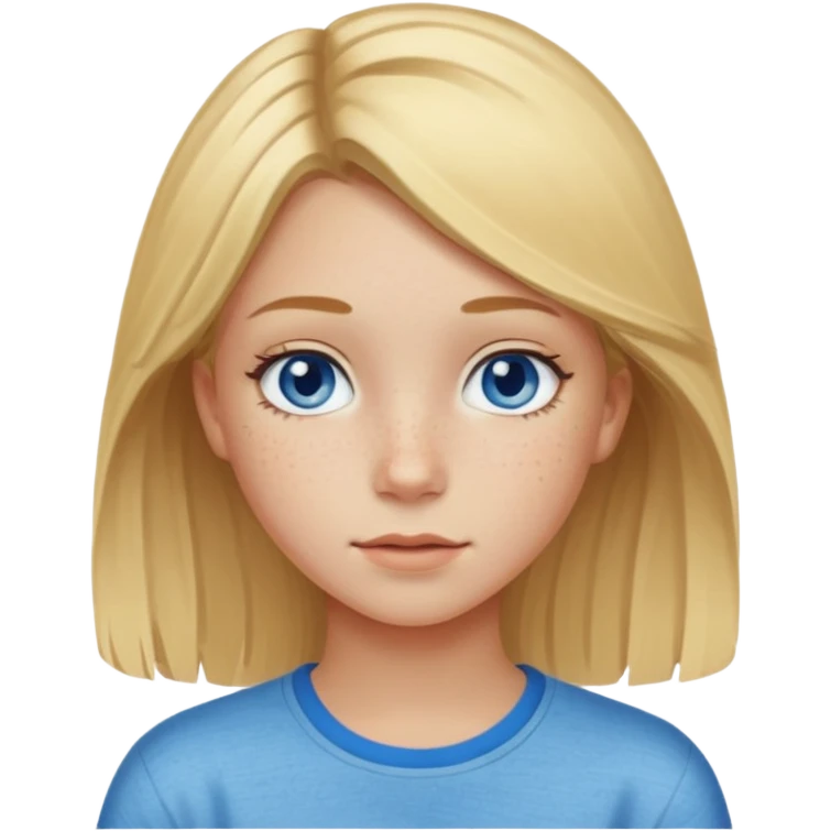teenager girl blond w/ freacles emoji