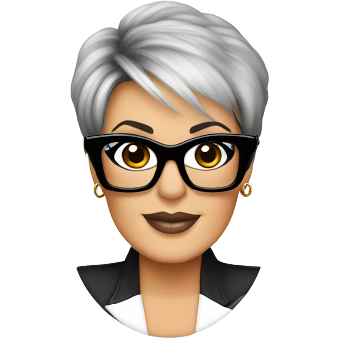 Kris Jenner with glasss emoji