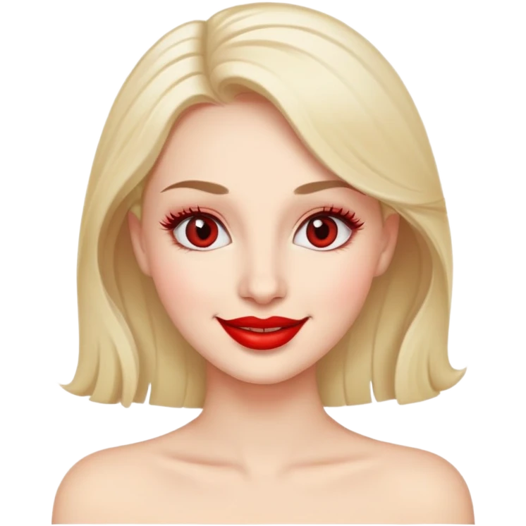 Faccina con la bocca con il rossetto e coglia tanto lunghe emoji