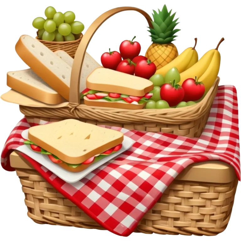 picnic with red and white checkered blanket emoji