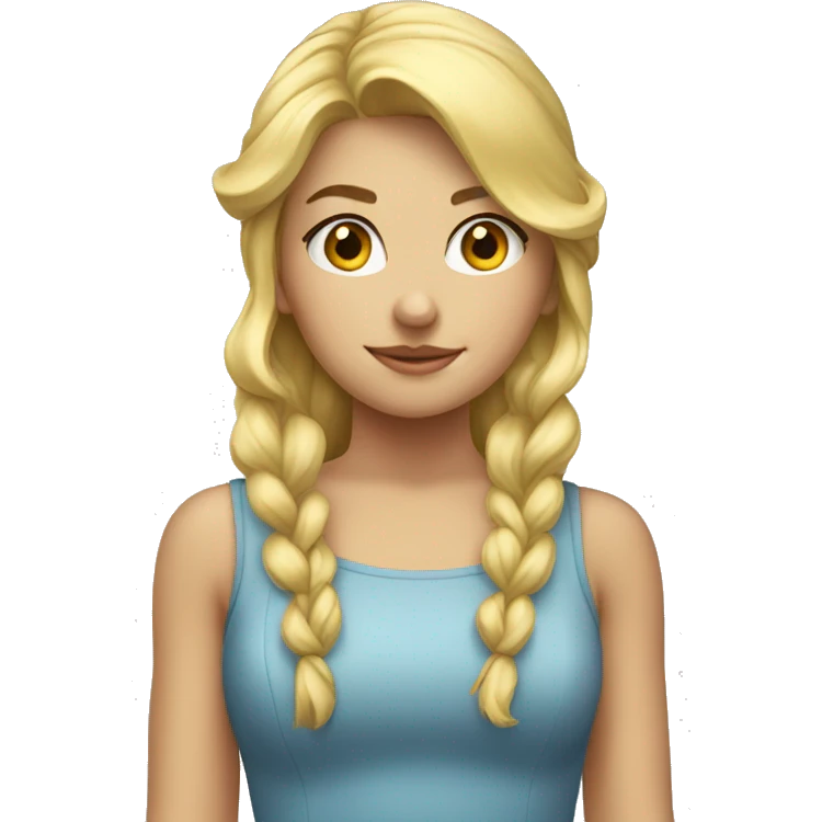blonde girl standing backwards with a bow on her head emoji