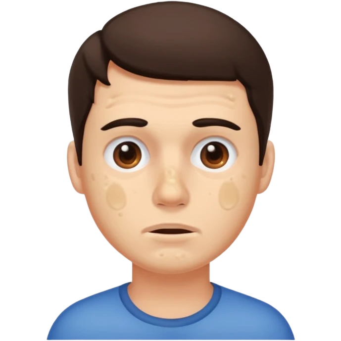 brunette man with lots of acne emoji
