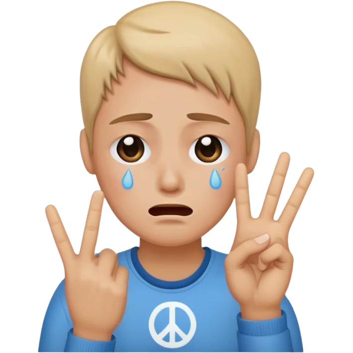 😭✌🏻 emoji