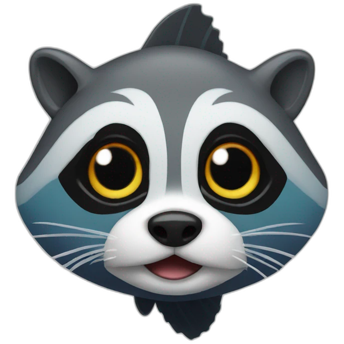 Racoon fusion fish emoji