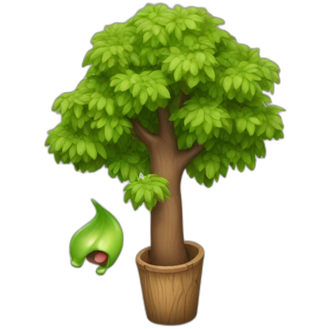 Dog peeing on a tree emoji